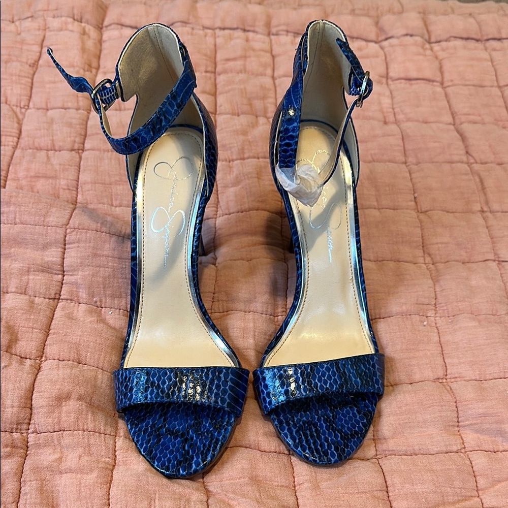 Blue Snakeskin Women's Heels